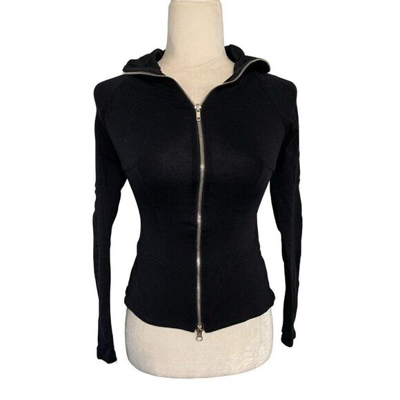 seku womens solid black long sleeve skating iceskating jacket xs - Picture 1 of 3